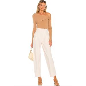 Lascana Women's Asymmetrical Ribbed Sweater Cognac Brown Sz Medium